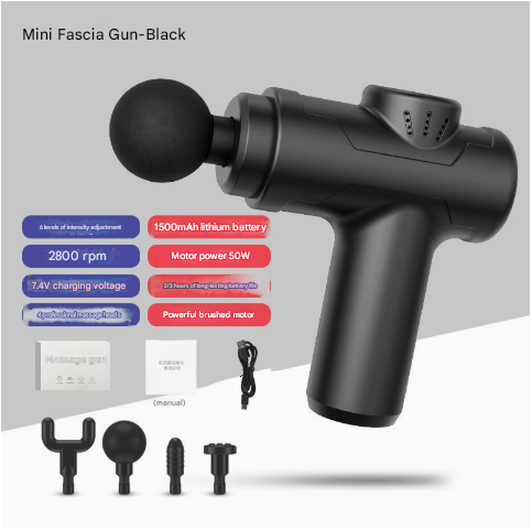 V888-ELOSUNG19708-202503121507-00 Black Portable Mini Massage Gun for Deep Tissue - Adjustable Impact Neck Massager with Rechargeable Battery - Image 1