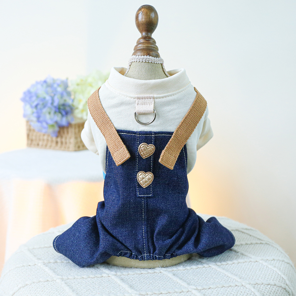 V888-ELOSUNG19763-202503141130-00 S Beige Punk Strappy Pants Cute Four-Legged Dog Clothes - Spring/Summer Pet Outfit, Soft & Breathable - Image 1