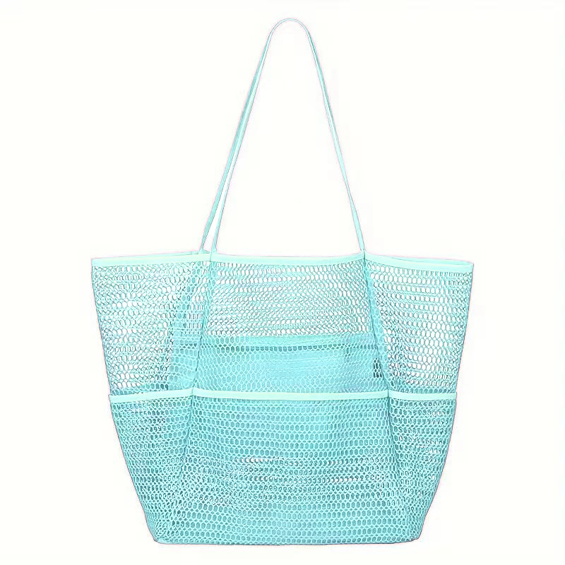 V888-ELOSUNG19842-202503181031-00 Blue Double Layer Mesh Beach Bag - Large Capacity - Image 1