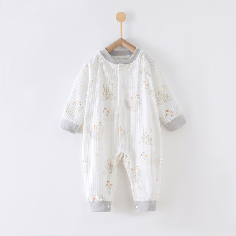 V888-ELOSUNG19897-202503181112-00 73 Size The Prince of the Castle Class A Pure Cotton Long-Sleeve Baby Onesie - Cozy Newborn Bodysuit for Fall and Winter - Image 1