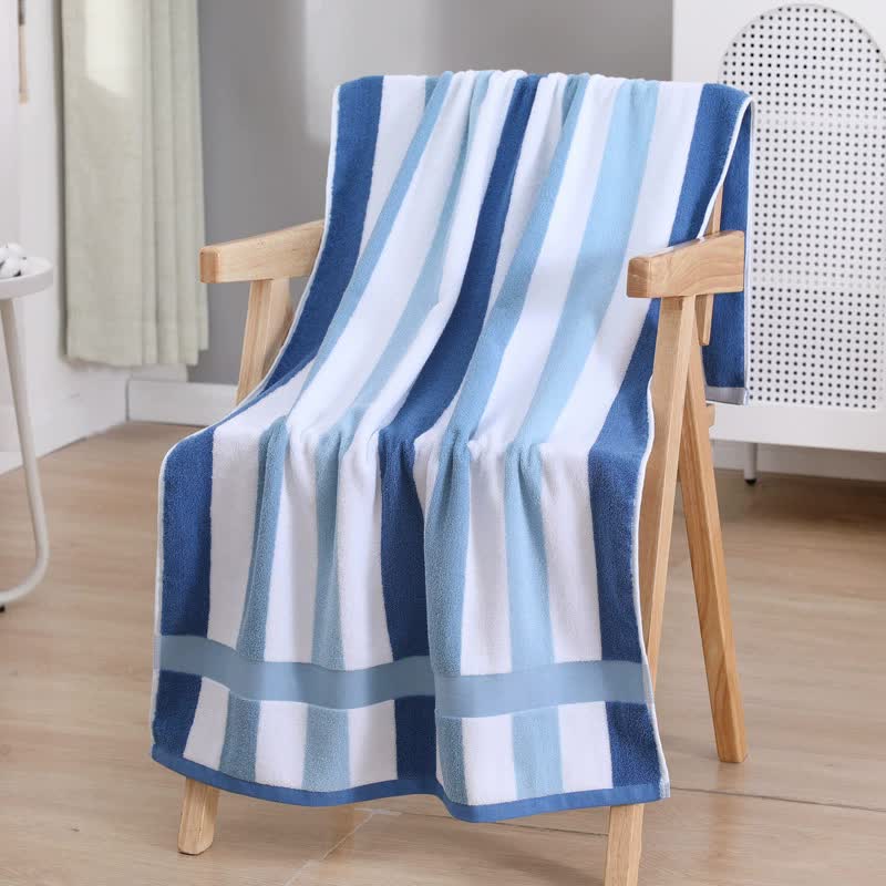 V888-ELOSUNG20014-224978-00 Blue Ultra-Absorbent Long-Fiber Cotton Large Bath Towel-Perfect for Home, Hotel, and Beauty Salons 140cm*70cm - Image 1