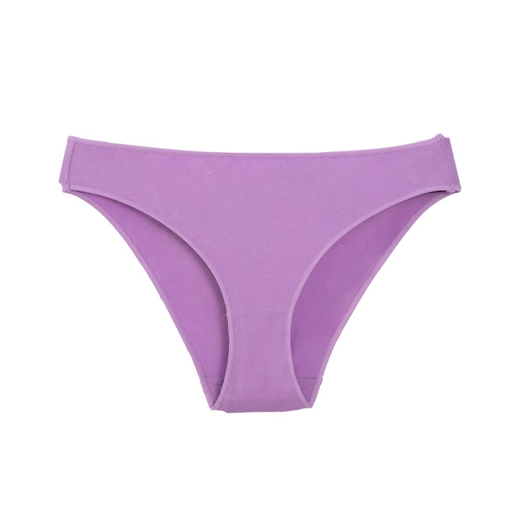 V888-ELOSUNG20154-224237-00 4 pcs Violet High-Waisted Cotton Bikini Briefs for Women, Slim Fit & Comfortable XL Size - Image 1