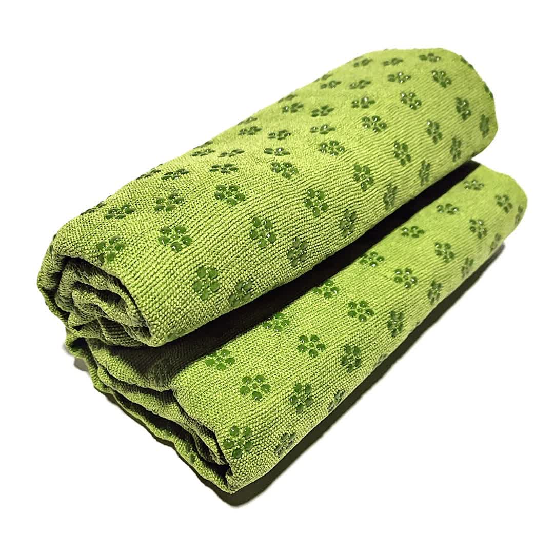 V888-ELOSUNG20290-225948-00 Green Plum Blossom Yoga Towel Mat- Absorbent, Thick, Non-Slip, Portable Fitness Blanket for Home Use 183*63CM - Image 1