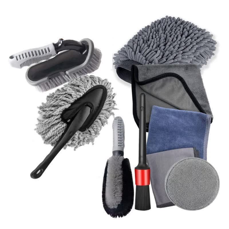 V888-ELOSUNG20368-226826-00 10-Piece Car Cleaning and Detailing Kit - Comprehensive Auto Wash Set with Brushes, Towels, and More - Image 1