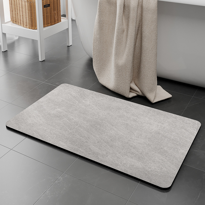 V888-ELOSUNG20619-202502261707-00 Grey Quick-Dry Absorbent Non-Slip Bath Rug for Bathroom, Kitchen & Entryway 50x80cm - Image 1