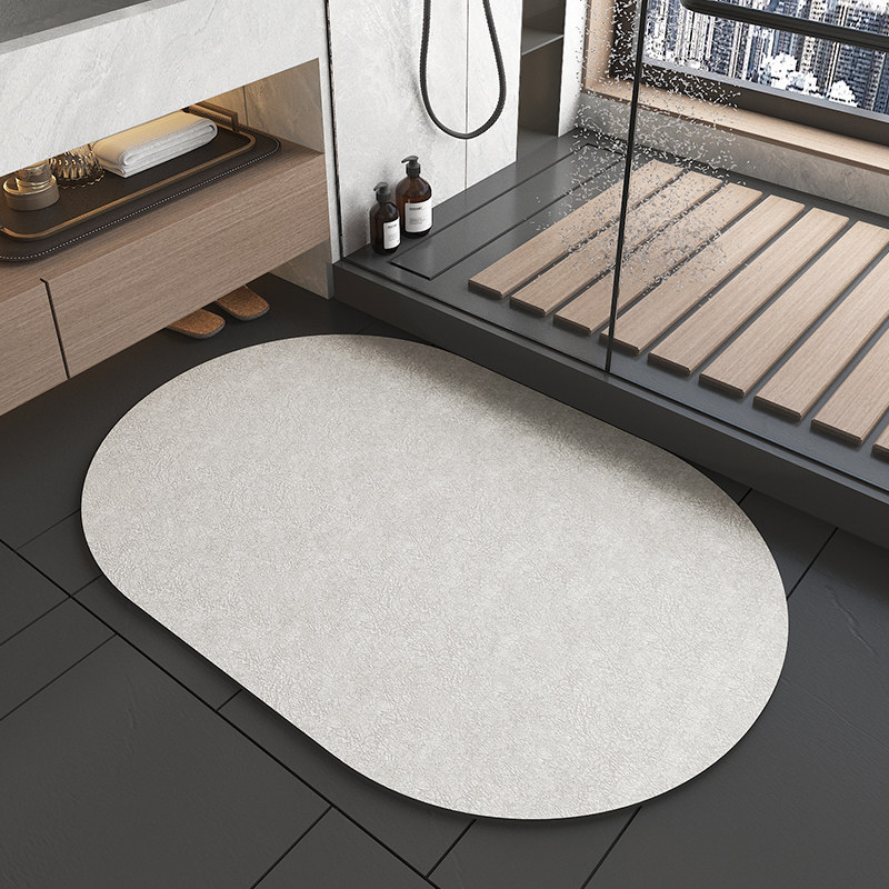 V888-ELOSUNG20648-202502261735-00 Oval dark Beige Quick-Dry Absorbent Non-Slip Bath Rug for Bathroom, Kitchen & Entryway 60x90cm - Image 1