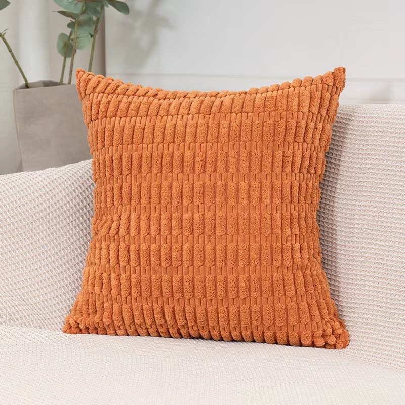 V888-ELOSUNG20711-202502281134-00 Orange Set of 2 Corduroy Style Throw Pillow Covers - Machine Washable 50*50CM - Image 1
