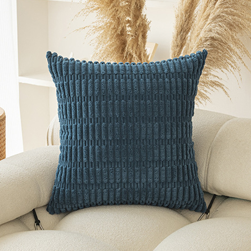 V888-ELOSUNG20719-202502281136-00 Blue Set of 2 Corduroy Style Throw Pillow Covers - Machine Washable 50*50CM - Image 1