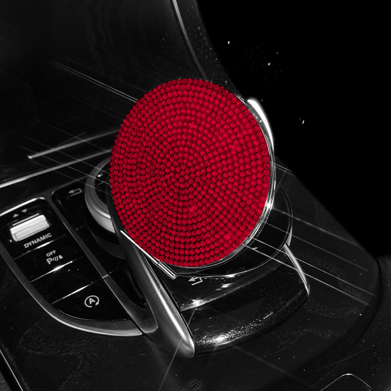 V888-ELOSUNG20727-202503031025-00 2 pcs Red Sparkling Rhinestone Compact Mirror - Portable Folding Makeup Mirror with Full Diamond Design - Image 1