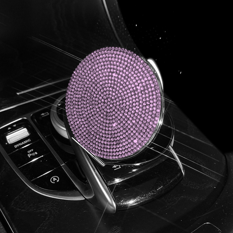 V888-ELOSUNG20729-202503031025-00 2 pcs Pink Sparkling Rhinestone Compact Mirror - Portable Folding Makeup Mirror with Full Diamond Design - Image 1