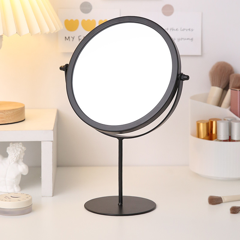 V888-ELOSUNG20735-202503031003-00 Black Rotating Tabletop Makeup Mirror - 360º Swivel Vanity Mirror for Bedroom & Desk - Image 1