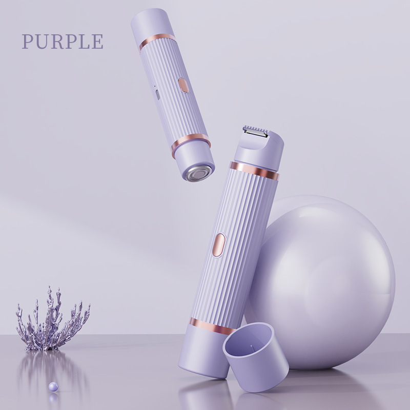 V888-ELOSUNG20792-202503051015-00 Purple Women's Double-Headed Electric Shaver - Painless Hair Remover & Trimmer - Image 1