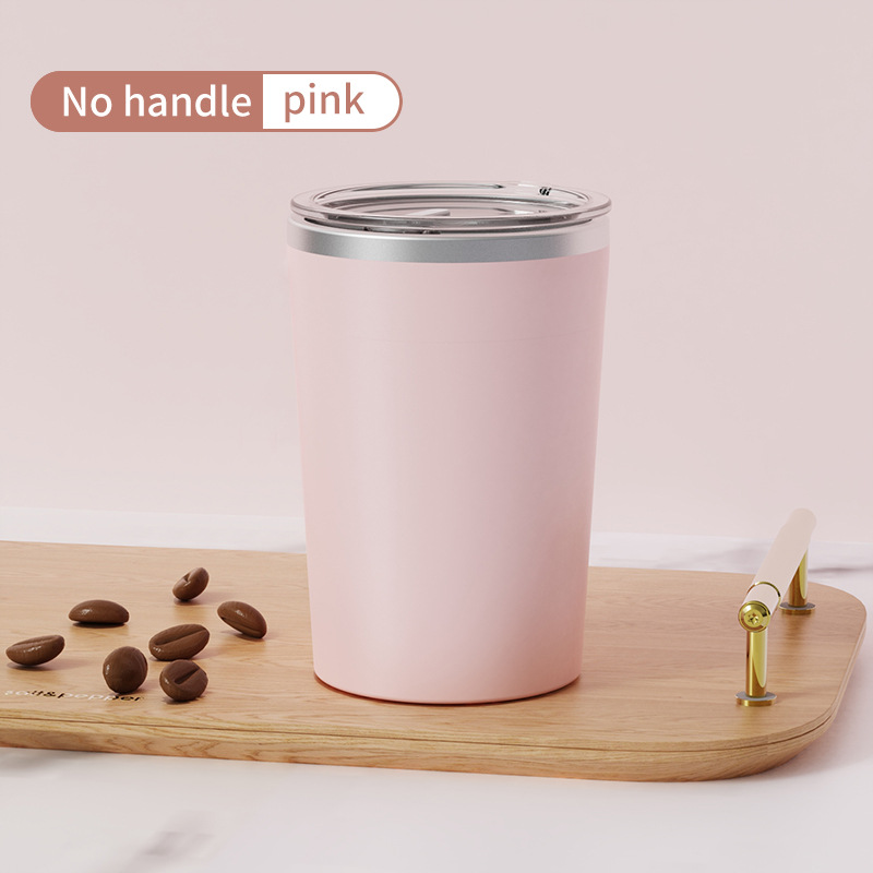 V888-ELOSUNG20798-202503051021-00 Pink Portable Automatic Mixing Coffee Cup - Stainless Steel Magnetic Stirrer(No handle) - Image 1