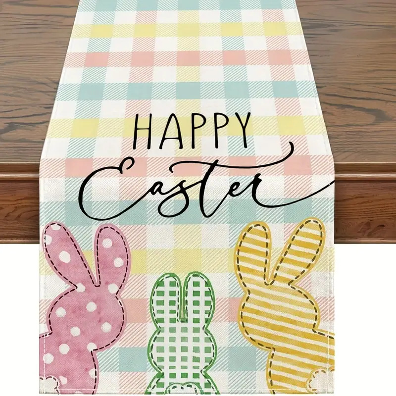 V888-ELOSUNG20814-202503051030-00 Easter Table Runner - Linen Bunny Decoration, 72-Inch Set of 2 (Style 7) - Image 1