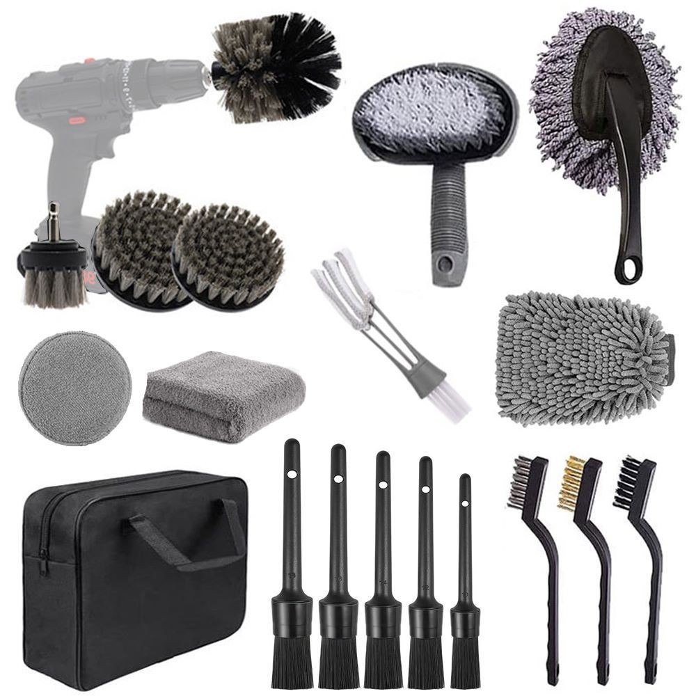 V888-ELOSUNG20851-202503071651-00 (Drill not included)Car Cleaning Supplies - Complete Auto Detail Brush Set for Interior, Exterior, Wheels & Tires - Power Scrubber Drill Brush Kit Included - Image 1