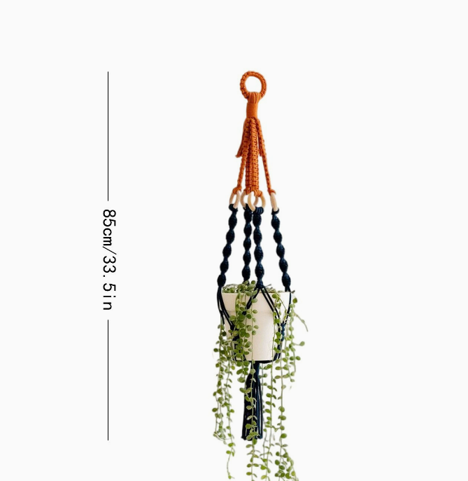 V888-ELOSUNG20906-202503111146-00 2 pcs Handwoven Plant Hanger-Cotton Rope Hanging Planter with Wooden Rings - Image 1