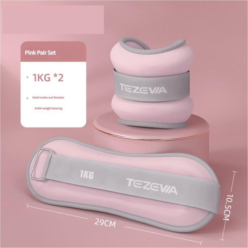 V888-ELOSUNG21061-226030-00 Pink Adjustable Weighted Leg & Wrist Sandbag Set – 1kg Each for Fitness, Running, and Dance Training - Image 1
