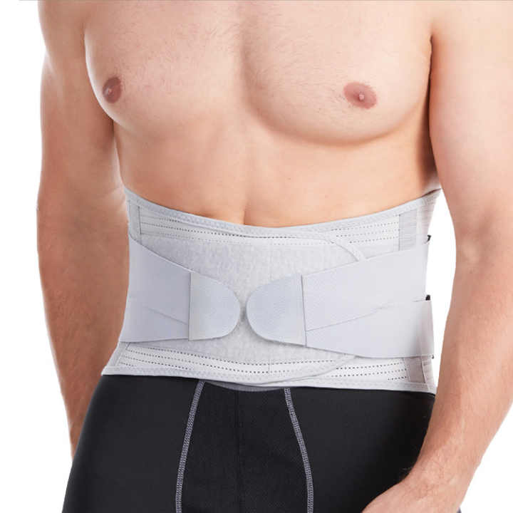 V888-ELOSUNG21076-226060-00 Size S Grey Breathable Waist Support Belt - Adjustable Back Brace for Men and Women, Ideal for Weightlifting, Squats & Back Pain Relief - Image 1