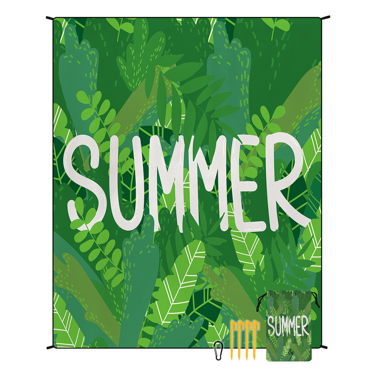 V888-ELOSUNG21228-202502241431-00 Style STD-001-19 Green Quick Dry Beach Mat Sand Proof Waterproof Outdoor Picnic Blanket - Compact & Lightweight - Image 1