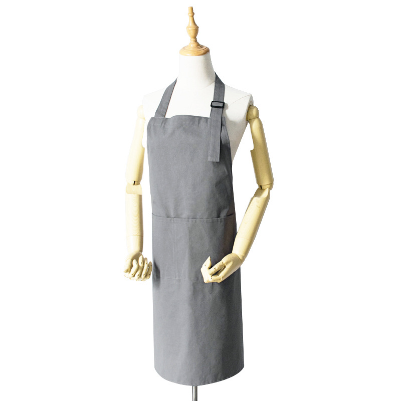 V888-ELOSUNG21369-202502261752-00 Grey Waterproof & Oil-Proof Apron - Adjustable Kitchen Apron with Pockets - Image 1