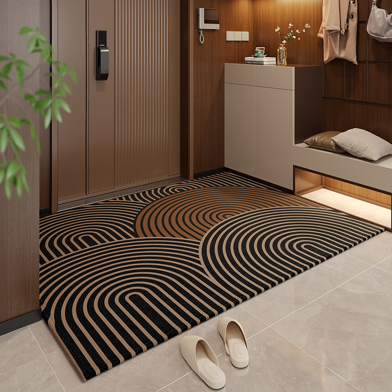 V888-ELOSUNG21392-202502271148-00 50*80cm Brown Style 3 Geometric Patterns Outdoor Entryway Mat - Non-Slip Welcome Rug for Front Door - Image 1