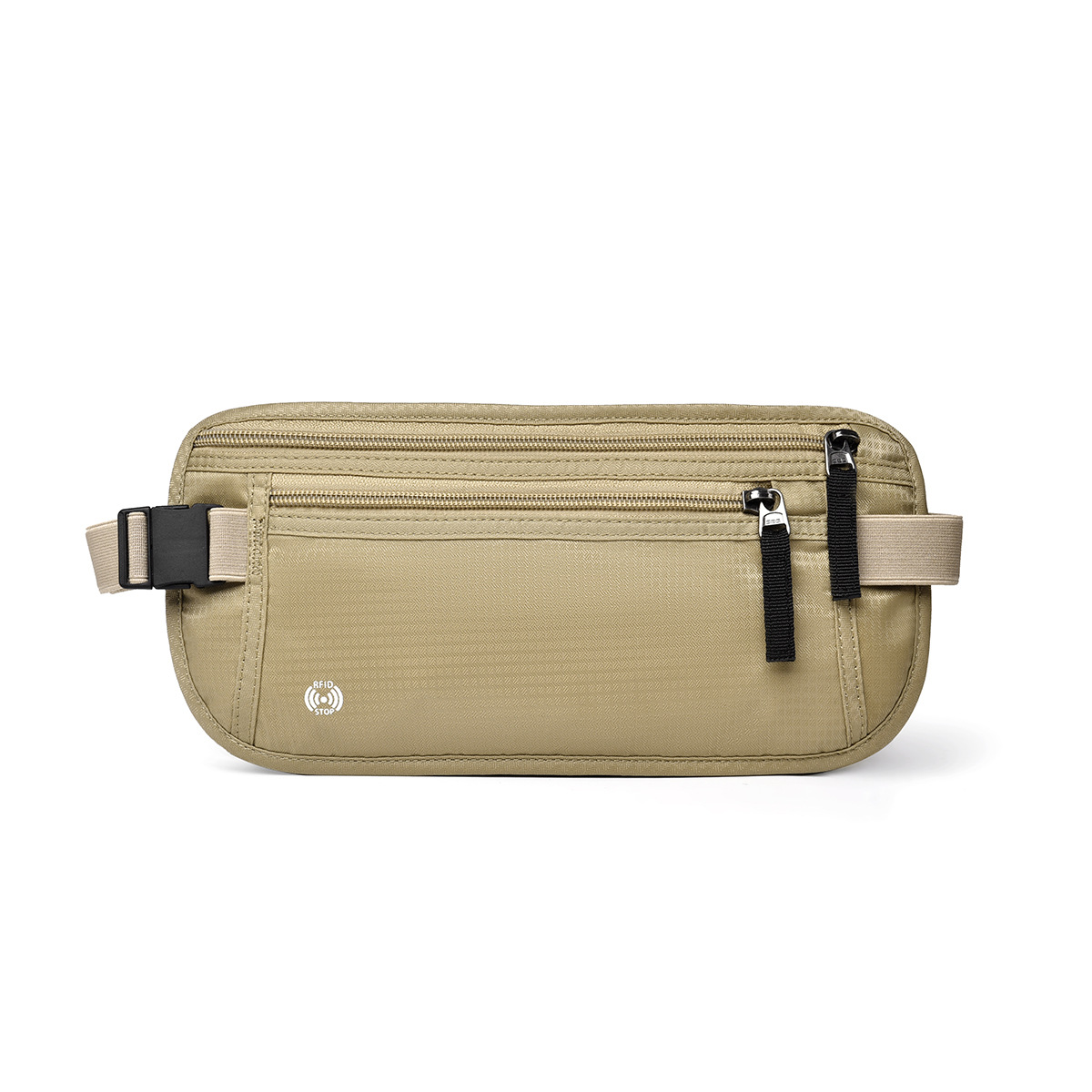 V888-ELOSUNG21403-202502271201-00 Khaki Nylon Travel Waist Pack - Waterproof, RFID Blocking, Lightweight - Image 1