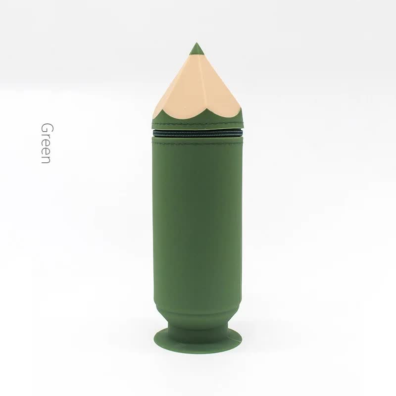 V888-ELOSUNG21532-202503041225-00 Green Creative Silicone Pencil Case - High-Value Stationery - Large Capacity Desk Organizer - Image 1