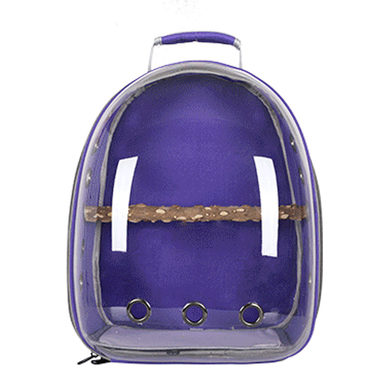 V888-ELOSUNG21773-202503111136-00 Purple Stylish Transparent PVC Pet Carrier Backpack - Large Capacity, Multi-Use for Birds & Cats(Including Wooden Stick) - Image 1
