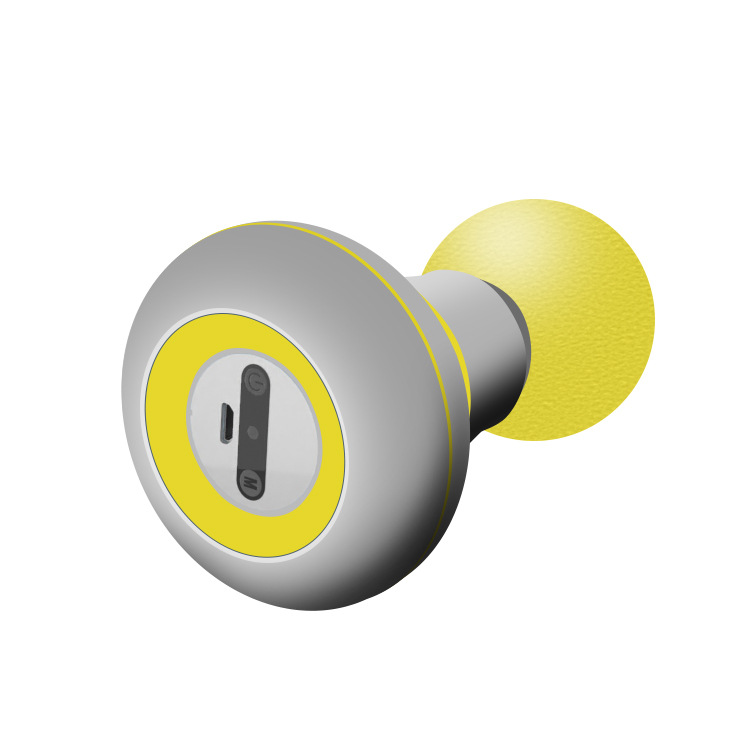 V888-ELOSUNG21836-202503121414-00 2 Pcs Yellow Mini Massage Gun - 6-Speed Muscle Relaxer, USB Rechargeable, Portable Fascia Massager for Home Use - Image 1