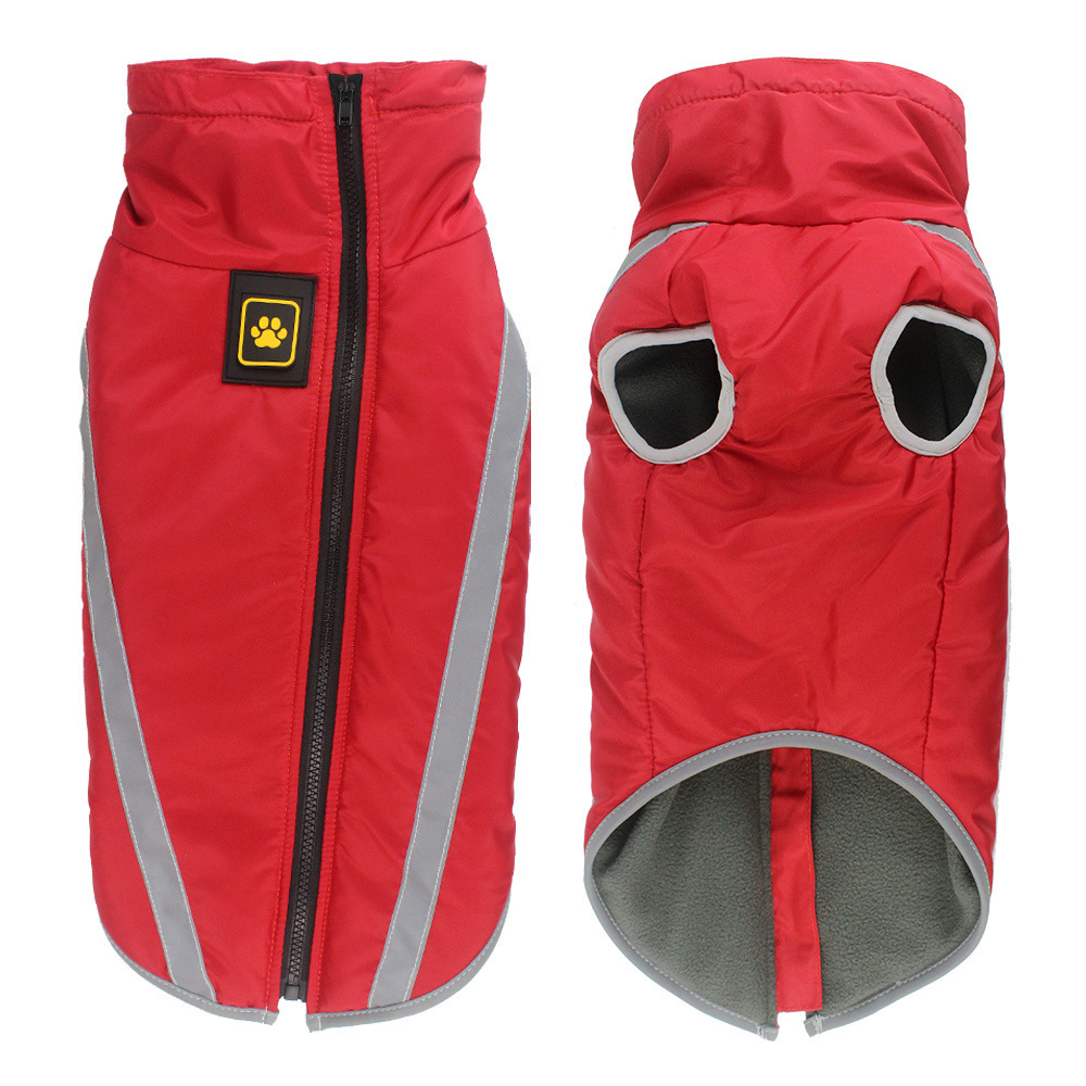 V888-ELOSUNG21899-202503131525-00 Size 3XL Red Reflective Winter Dog Jacket - Warm & Waterproof Outdoor Coat for Large Breeds - Image 1