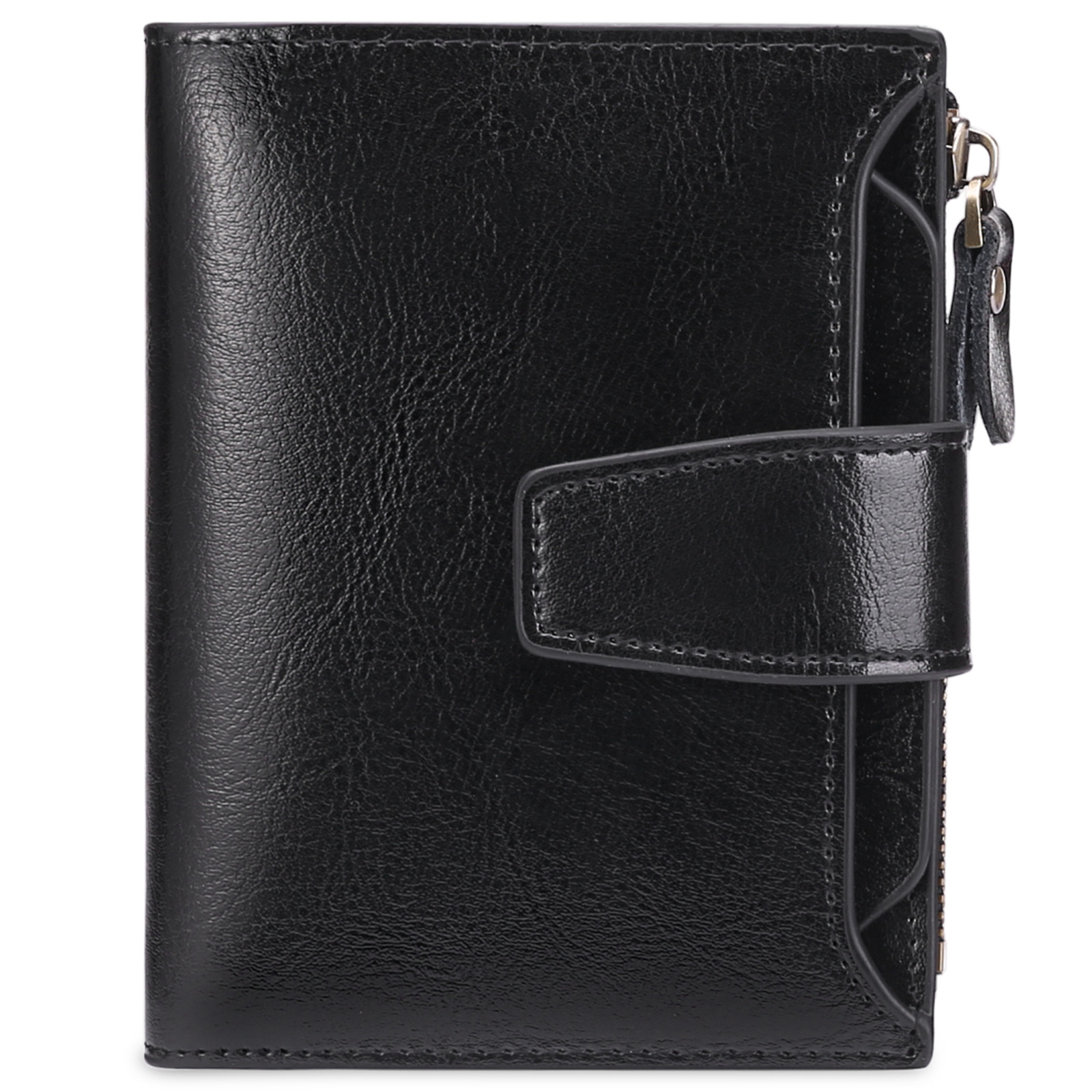 V888-ELOSUNG21957-202503181026-00 Black Premium Genuine Leather RFID Blocking Women's Wallet - Lightweight, Multi-Functional, and Stylish - Image 1