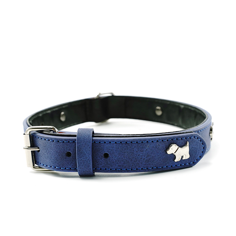 V888-ELOSUNG22011-202503131515-00 2 PCS Blue Soft Leather Dog Collar - Adjustable & Durable for Medium/Large Dogs S-(48*2.0cm) - Image 1