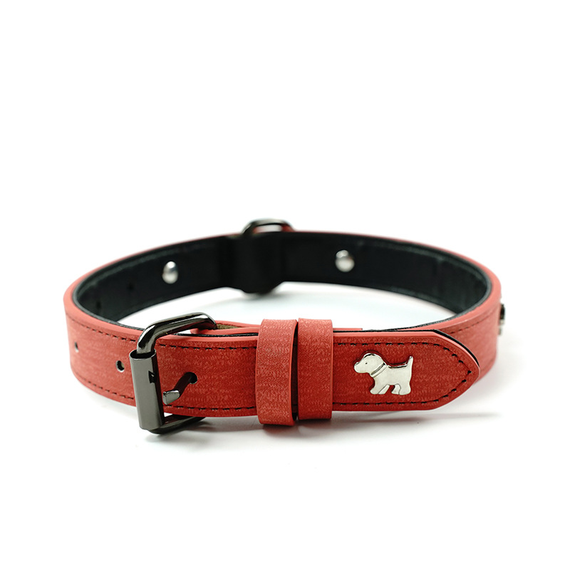 V888-ELOSUNG22016-202503131517-00 2 PCS Red Soft Leather Dog Collar - Adjustable & Durable for Medium/Large Dogs M-(58*2.5cm) - Image 1