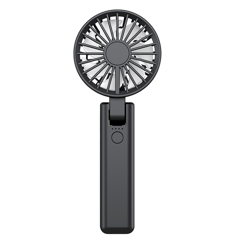 V888-ELOSUNG22038-202503141145-00 Black Dual-Blade Portable Neck Fan - Rechargeable USB Fan with Carabiner - Image 1