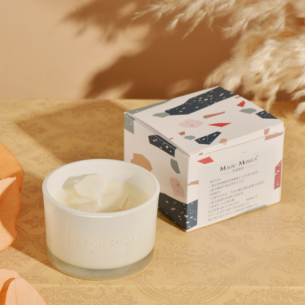 V888-ELOSUNG22093-202503181011-00 3 PCS (Freesia)Macaron Crystal Stone Scented Candle - Aromatherapy Gift - Image 1