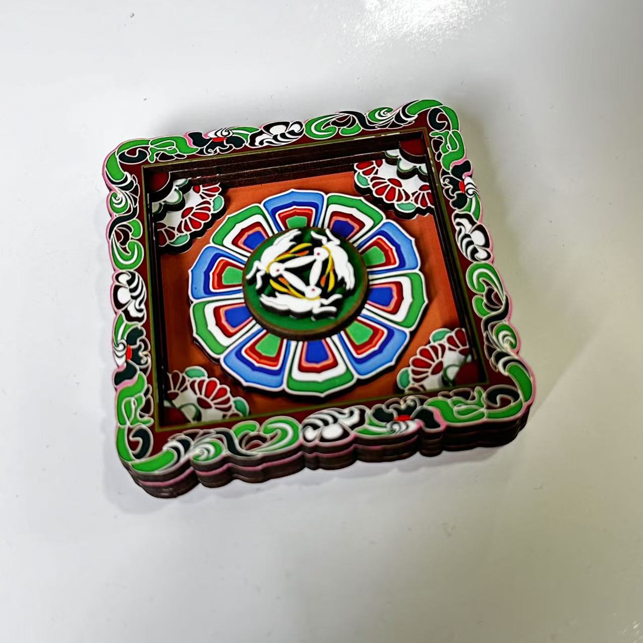 V888-ELOSUNG22146-202503181032-00 2-PCS 3D Wooden Fridge Magnet - Dunhuang Art Style, Creative Gift (Style 5) - Image 1