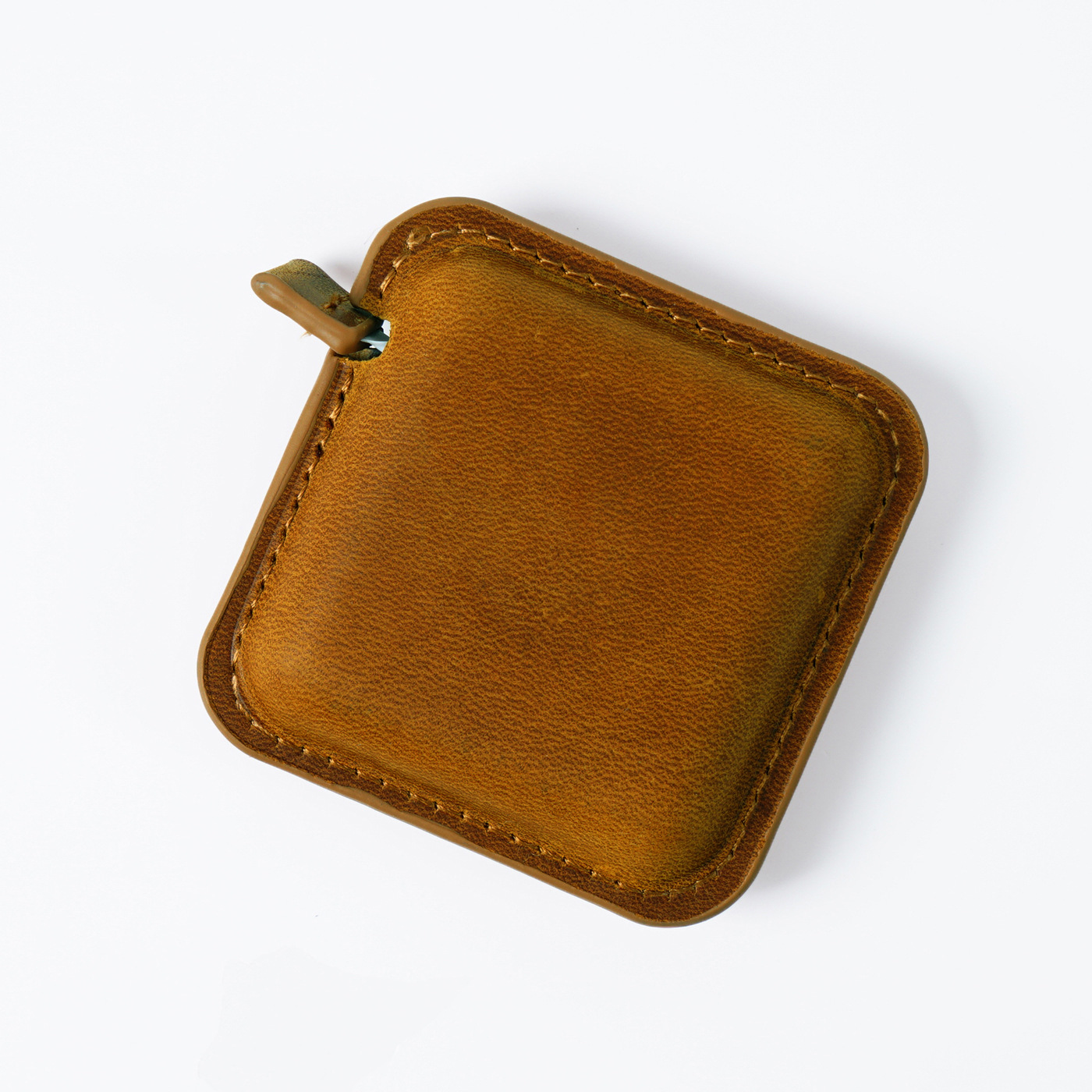 V888-ELOSUNG22156-202503181036-00 Brown Mini Leather Tape Measure - 1.5m/60in - Square Solid Color - Image 1