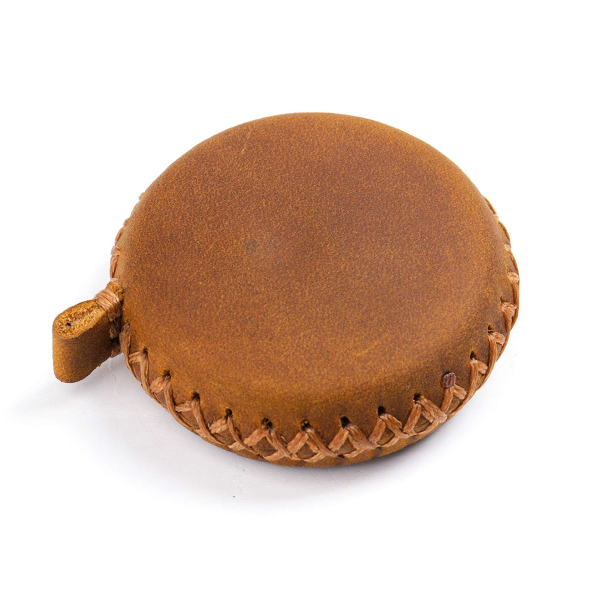 V888-ELOSUNG22183-202503181106-00 2 PCS Brown Hand-Stitched Leather Tape Measure - Compact & Stylish Measuring Tool - Image 1