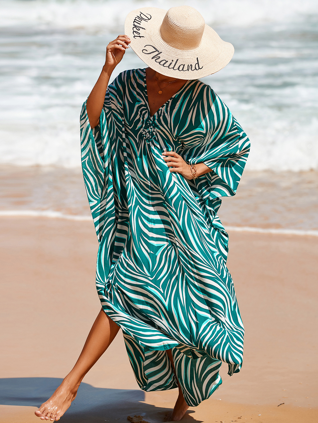 V888-ELOSUNG22193-202503211651-00 Style 4 Loose Fit Caftan Dress - Resort Style Beach Coverup for Women - Image 1