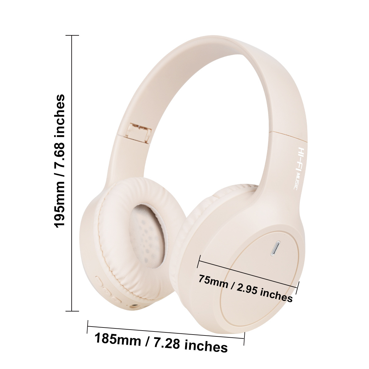 V888-ELOSUNG22212-202503211718-00 Khaki Over-Ear Wireless Headphones - Immersive Sound, 360° Surround Sound - Image 1