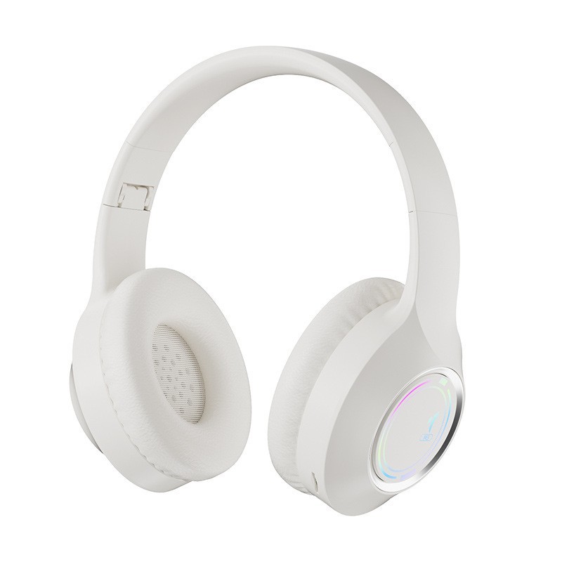 V888-ELOSUNG22222-202503211724-00 White Bluetooth 5.2 Headphones - Foldable, Adjustable Headband, TF Card - Image 1