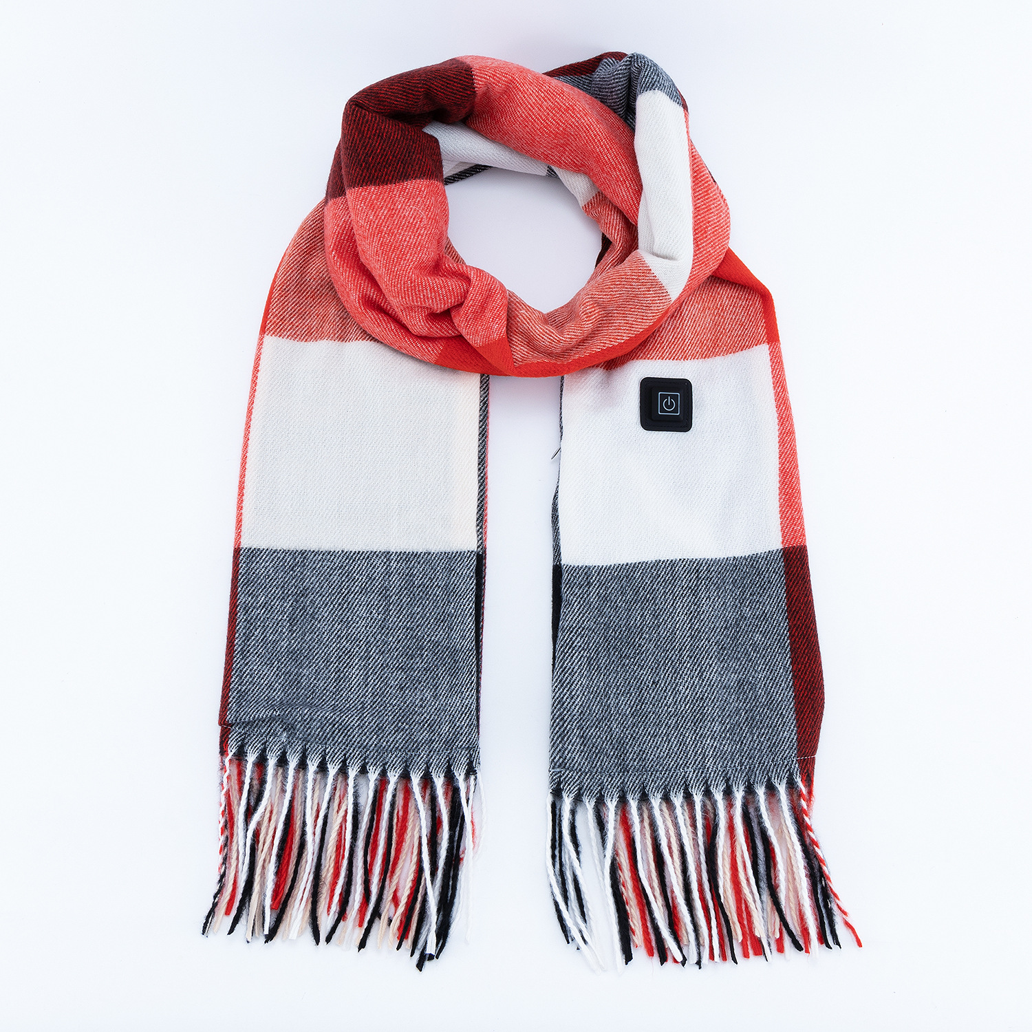 V888-ELOSUNG22239-202503211749-00 Large Plaid Heated Scarf - Electric Warming Scarf, Winter Outdoor Essential (Without power bank) - Image 1