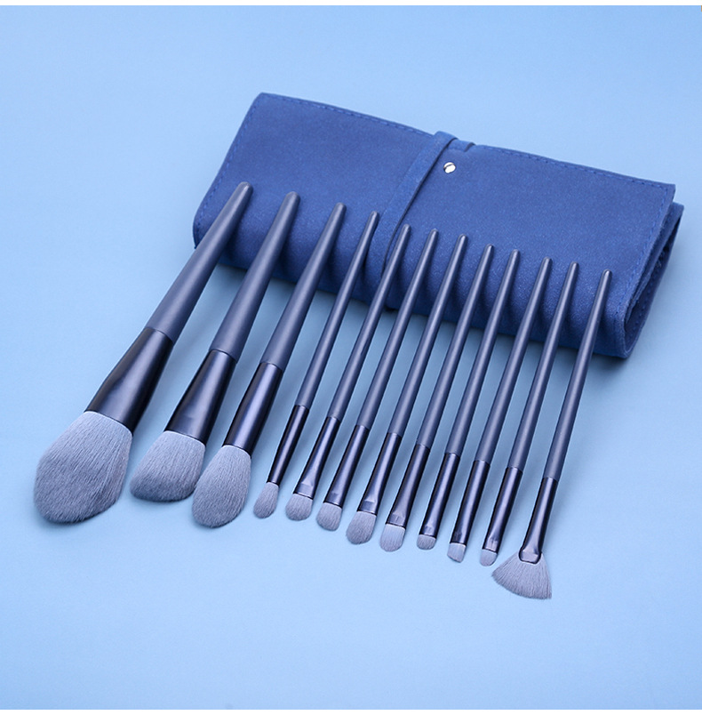 V888-ELOSUNG22346-202503211821-00 Blue Professional 12 Piece Makeup Brush Kit - Soft Synthetic Brushes for Face & Eyes - Image 1