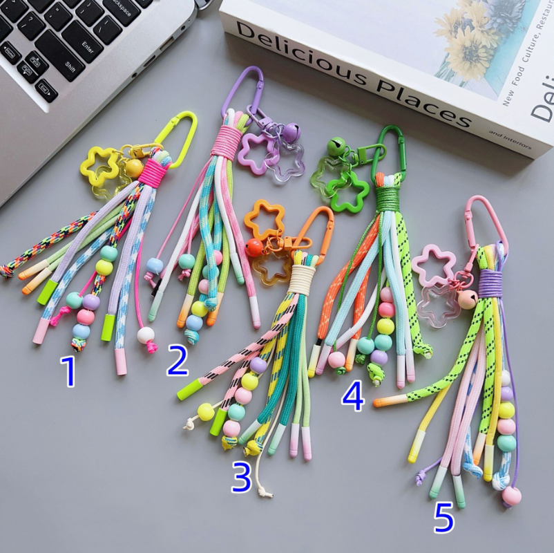 V888-ELOSUNG22405-202503252006-00 5 Unique Colorful Cell Phone Straps - Dopamine Lanyard Set - Image 1
