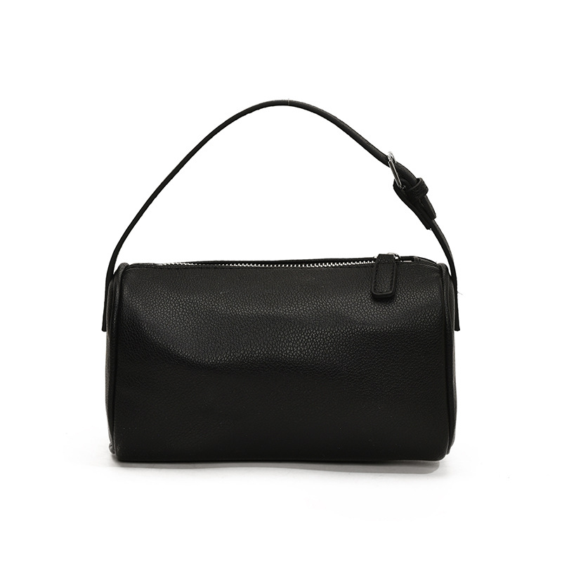 V888-ELOSUNG22426-202503252015-00 Black Minimalist Shoulder Bag - High-End Cylindrical Design - Image 1