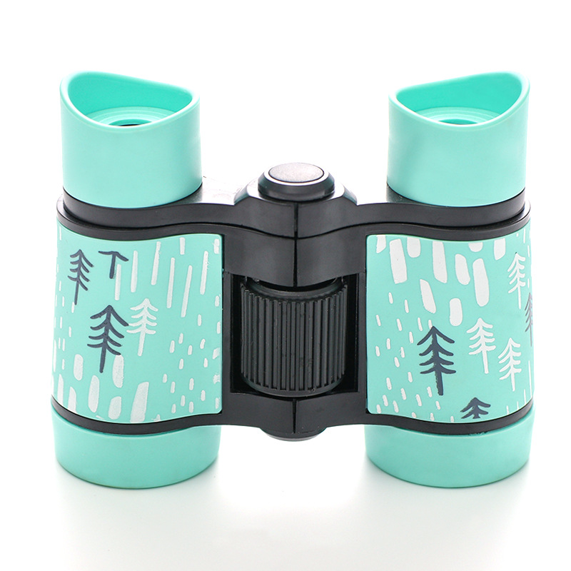 V888-ELOSUNG22454-202503251610-00 2 PCS Light Blue Kids Binoculars - Rubber Grip, Tree Pattern - Image 1