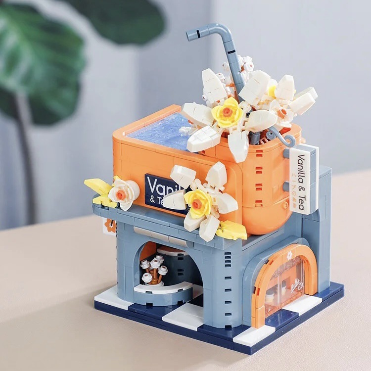 V888-ELOSUNG22496-202503271338-00 (Milk Tea Shop) Enchanting Streetscape Blocks - Creative Building Blocks Set - Image 1