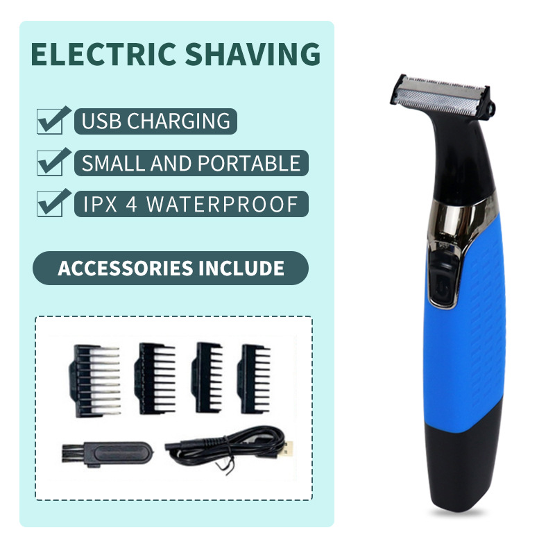 V888-ELOSUNG22561-202503272305-00 Blue Electric Shaver for Women - USB Rechargeable, Painless Hair Removal - Image 1