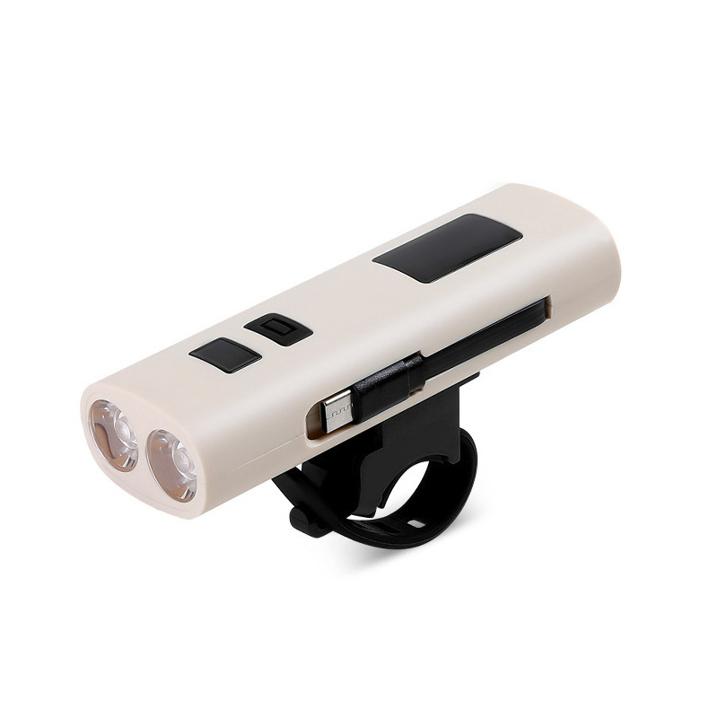 V888-ELOSUNG22582-202503282042-00 Beige Multifunctional LED Bike Light Power Bank - Rechargeable Cycling Flashlight - Image 1