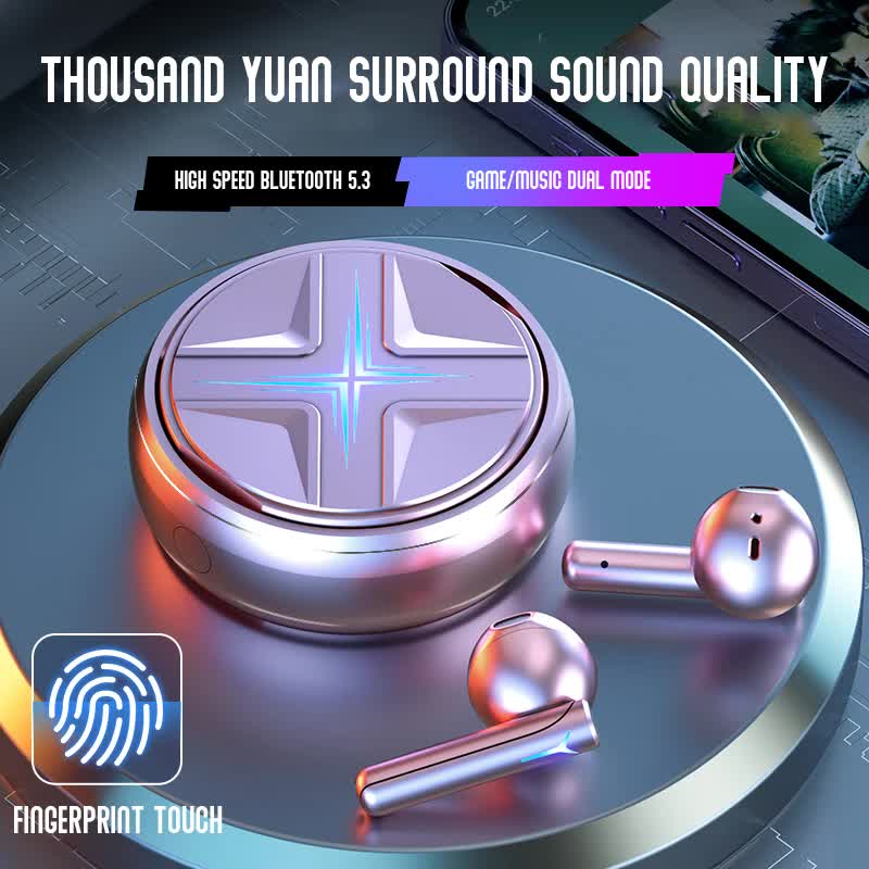 V888-ELOSUNG22617-202503282030-00 Pink Bluetooth 5.3 Wireless Earbuds - Hi-Fi Audio, Comfortable In-Ear, Fingerprint Touch - Image 1